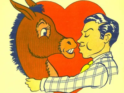 Because donkeys definitely belong on Valentine's Day cards.