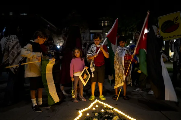 Palestine and Lebanon Vigil at the University of Michigan. thumbnail