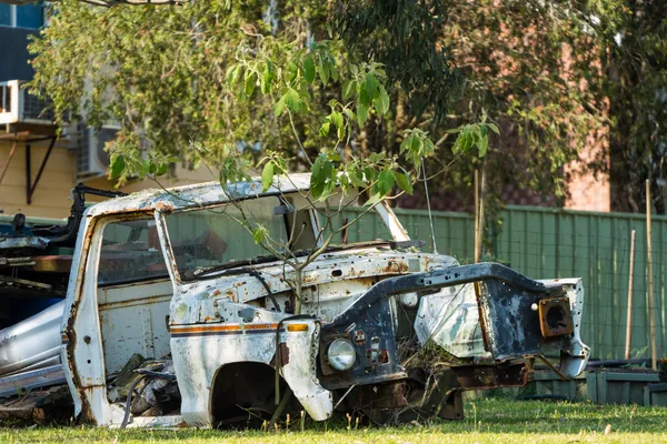 Old car doubles as lawn ornament thumbnail