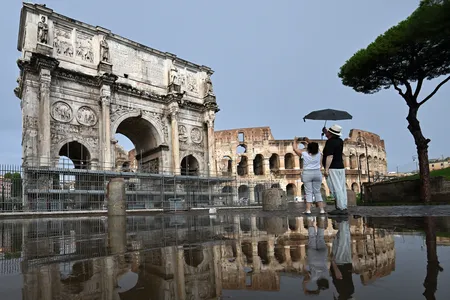 Pieces of the Arch of Constantine came loose during a thunderstorm on September 3.