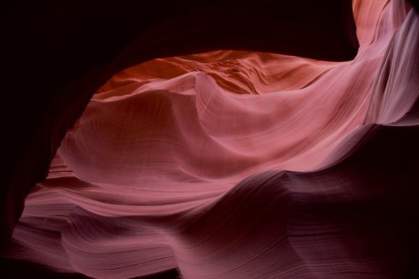 Nature's sculpturing of red sandstone in Antelope Canyon. thumbnail