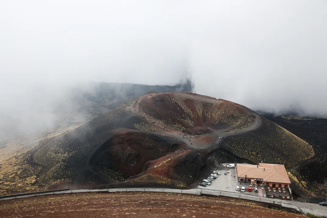 Hiking near the visitor center at Mt. Etna