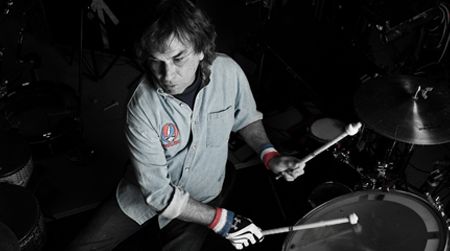 Former Grateful Dead percussionist Mickey Hart on the drum kit
