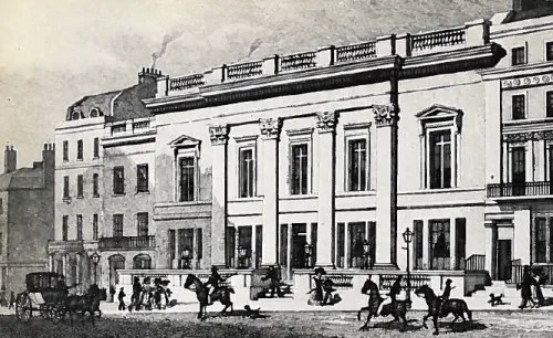 The exterior of Crockford’s opulent new gambling club, opened amid great excitement in 1828.