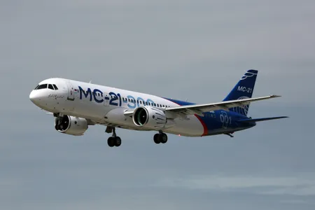 Russia's MC-21 on its first flight