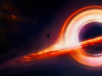An illustration of the event horizon of a black hole