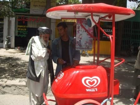 Ice Cream Dealer on the streets of Kabul, Afghanistan. thumbnail