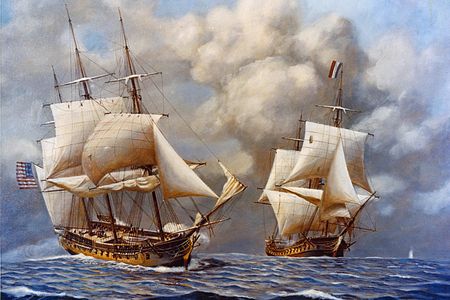French privateers and the newly reformed U.S. Navy fought in the Quasi War. "Despite these effective U.S. military operations, however, the French seized some 2,000 U.S. vessels during this conflict," writes historian Nathaniel Conley. 