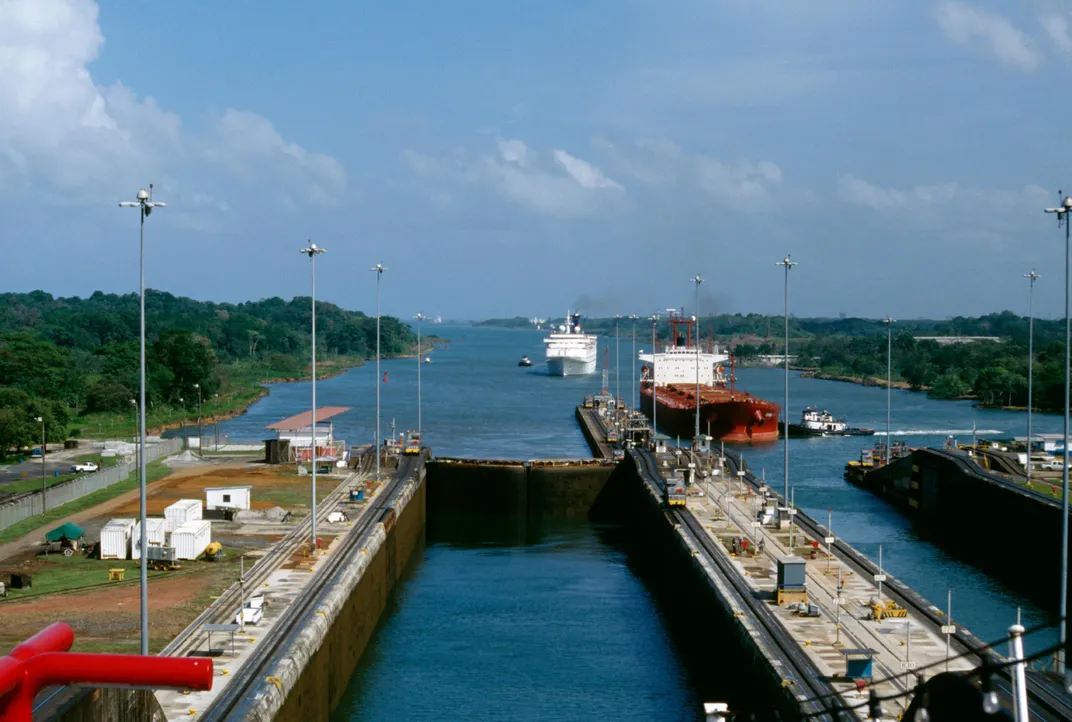 One of the many locks of the Panama Canal