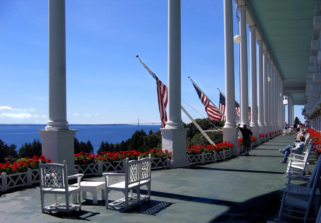 The gracious porch of the Grand Hotel, Mackinac Island