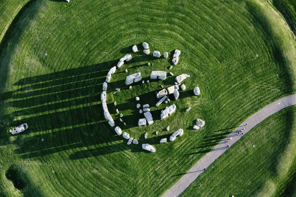 an aerial view of stonehege