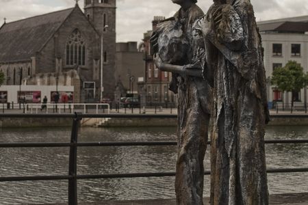 A memorial to the Irish famine in Dublin.