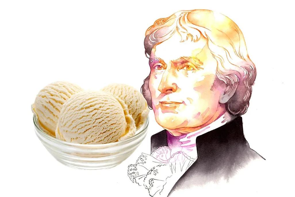 Thomas Jefferson and a bowl of vanilla ice cream