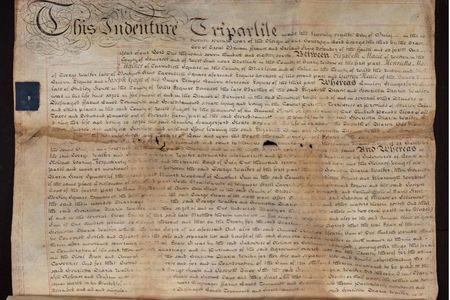 The first page of the Hungerford Deed, 1787, Smithsonian Institution Archives, Acc. 19-150. (Smithsonian Institution Archives)