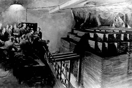 An artist's rendering of the CP-1 nuclear reactor.