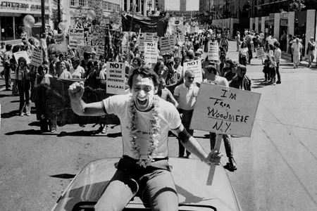 Harvey Milk at the Gay Pride Parade, San Francisco on 23rd June 1978.