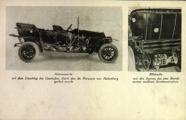 Old photos of Franz Ferdinand’s Gräf & Stift gives a clear view (right) of its remarkable license plate.