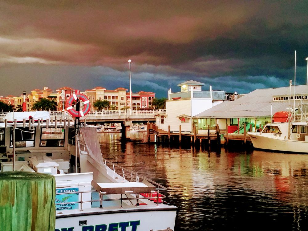 Photo of Tin City marina, Naples, Fl., just before a storm