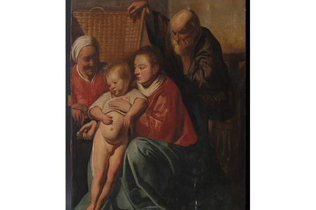 Experts have identified the painting as the earliest known version of Jacob Jordaens' The Holy Family (1617–18).