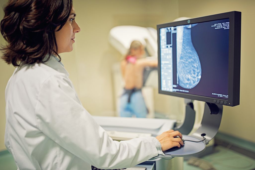 Doctor looking at a screen