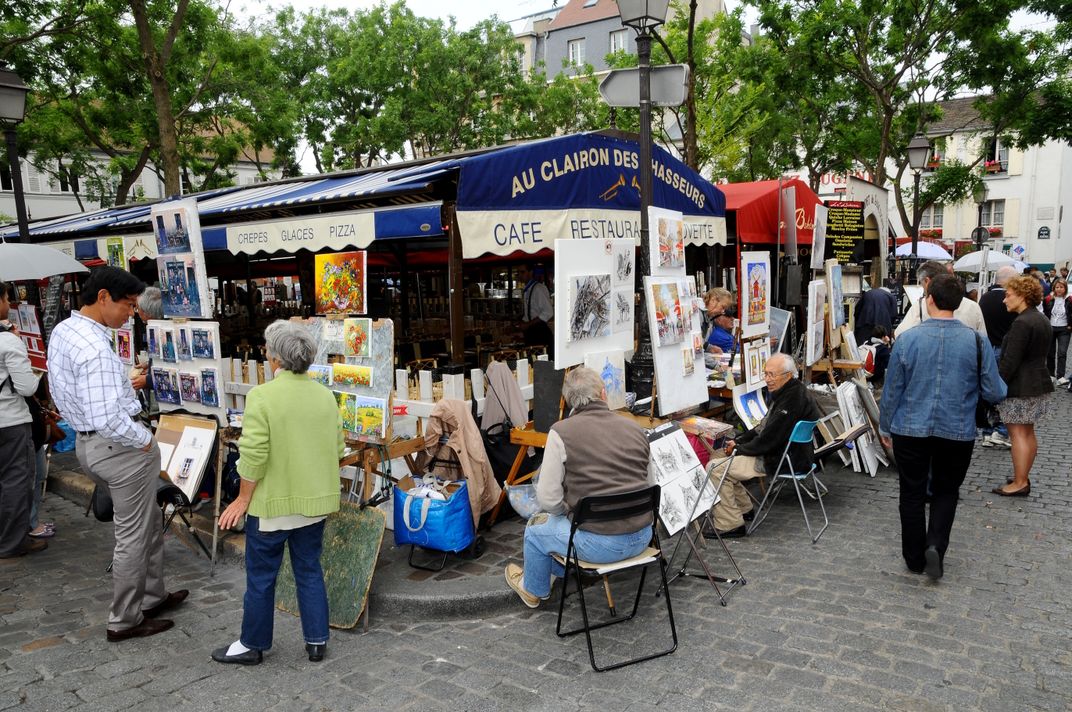 Typical artist square in Montmartre
