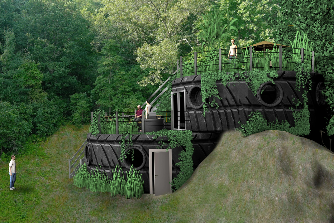 Recycled tire house