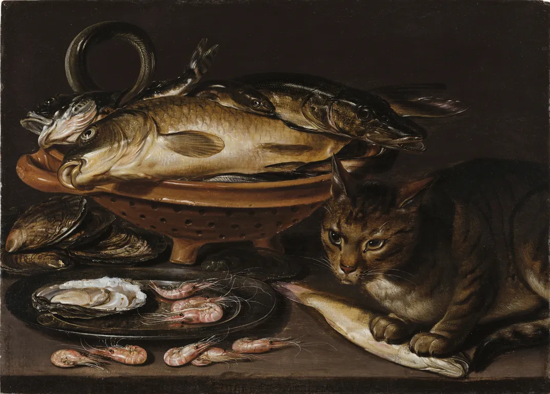 Still Life of Fish and Cat, Clara Peeters, after 1620