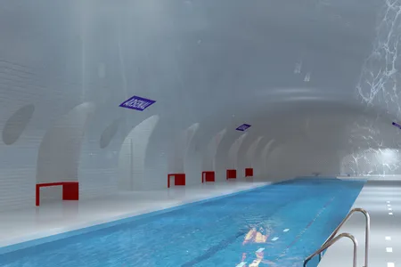 A pool built in an unused metro station could help compensate for a lack of sports facilities in the city, the designers say.