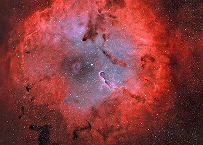 An experimental 3D representation of the nebula IC 1396