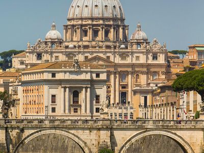 Vatican with the Tiber River and St. Peter's Basilica