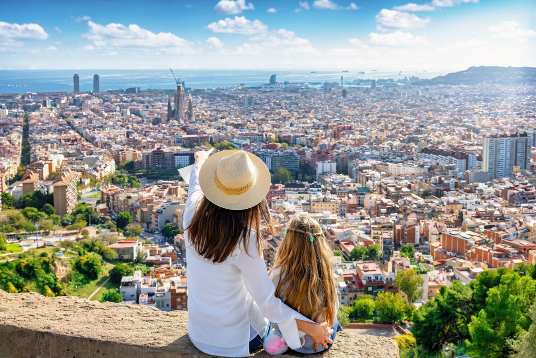 Mother and daughter in Barcelona