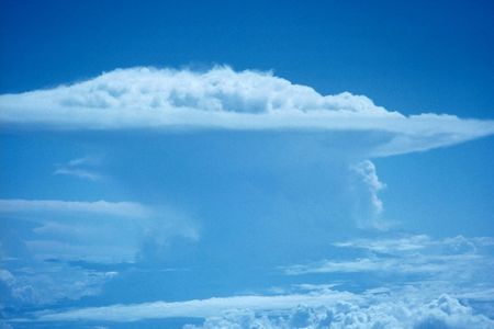 A cumulonimbus cloud formation, AKA a thunderstorm.