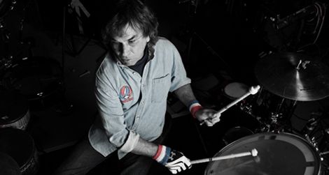 Former Grateful Dead percussionist Mickey Hart on the drum kit