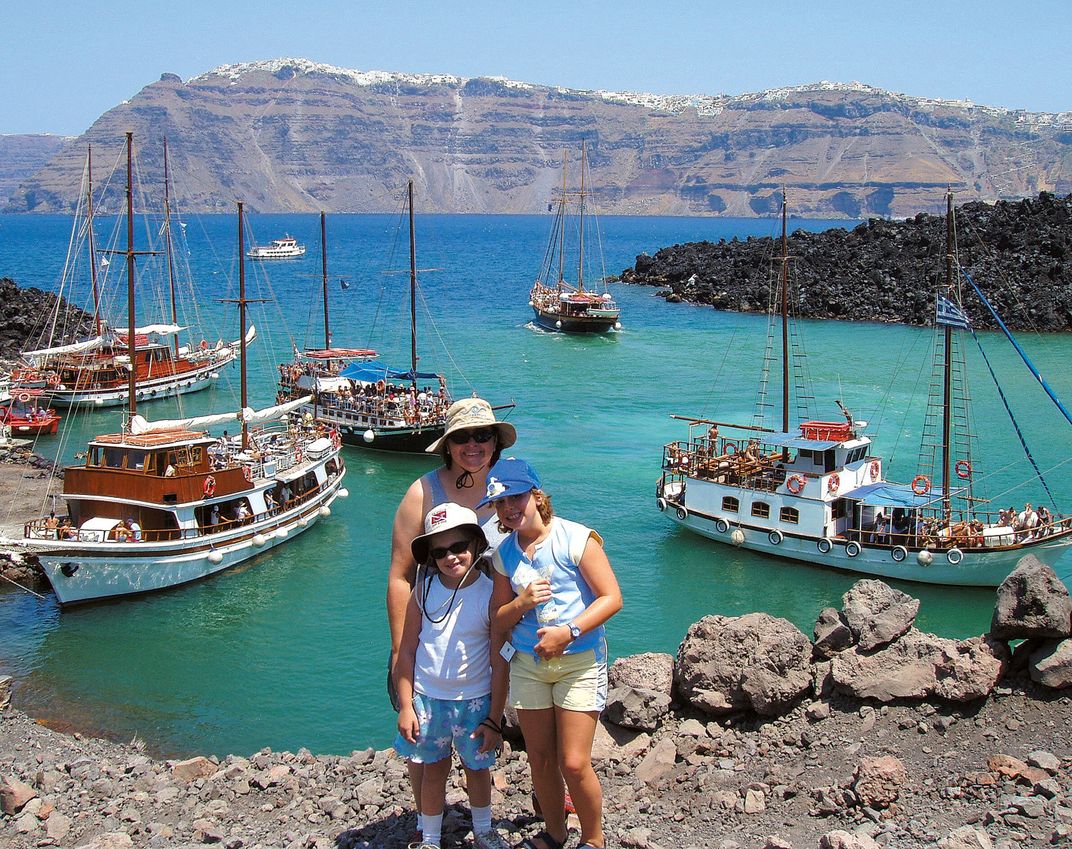 Family members at Santorini