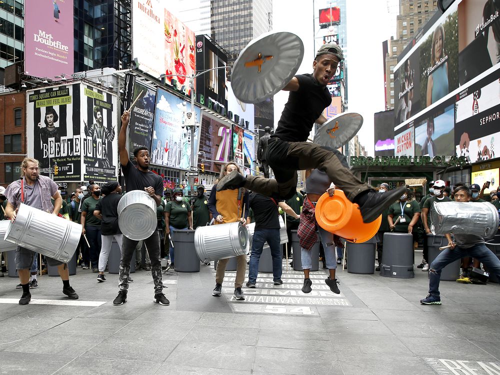 Stomp performers in New York City