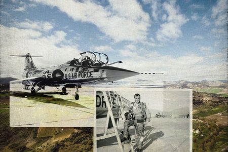 An F-104D from the 479th Wing, and the author in Vietnam, with a backdrop of Southern Spain. 