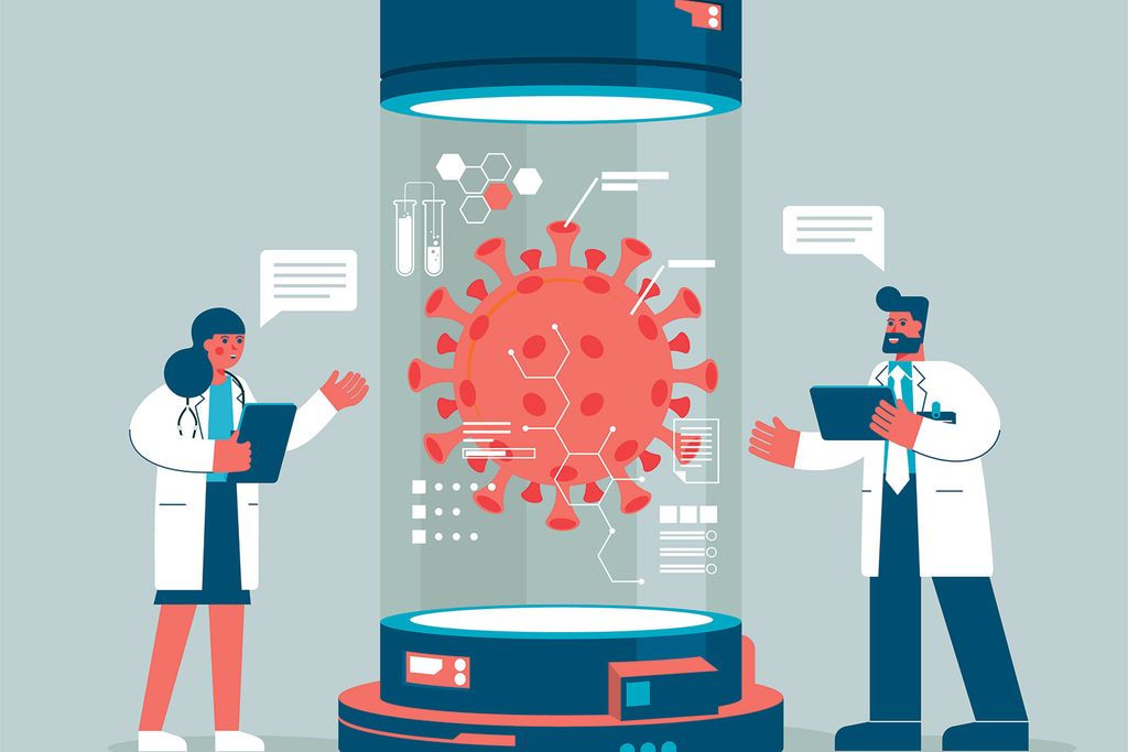 Scientists Studying Covid Graphic