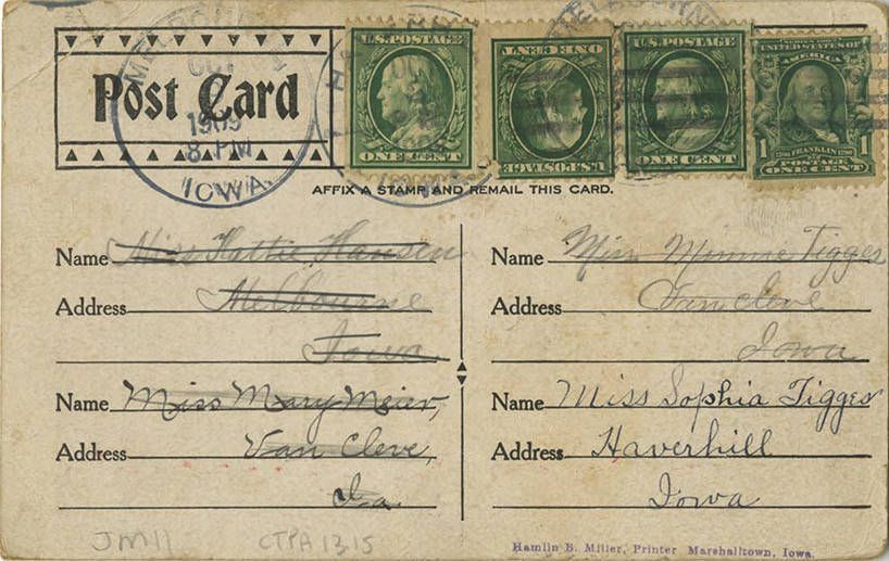 1908 chain letter postcard