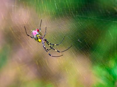 Joro spiders are eye-catching, with bright yellow, blue and red coloration.