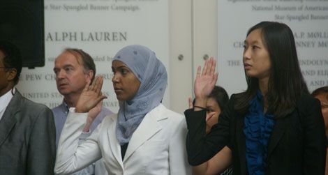 Two of the newest U.S. citizens who were naturalized on Sept. 20, 2010.