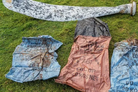 The propeller blade was discovered wrapped in a potato sack in Coire a&rsquo;Bhradain on the isle of Arran in Scotland.