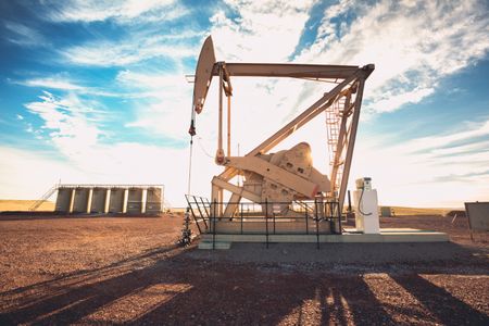 An industrial fracking well
