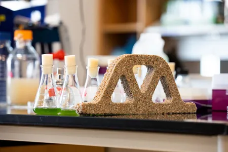 Photosynthetic bacteria in the concrete make it bright green until it dries and turns brown. 
