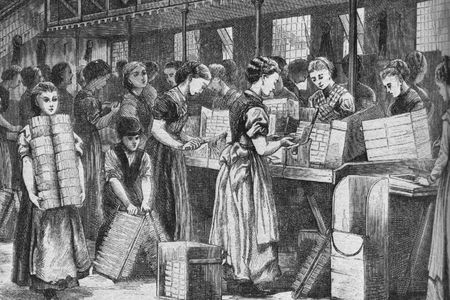 Female match workers in the 1870s.