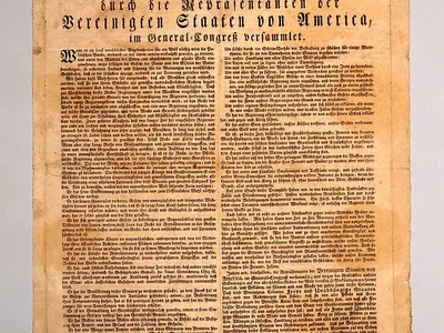 After the Founders Declared Independence, Printers Quickly Translated the Text for German-Speaking Americans image