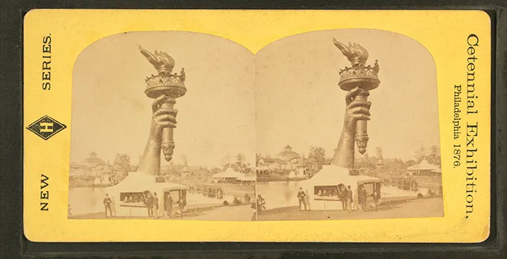 Statue of Liberty hand and torch 1876