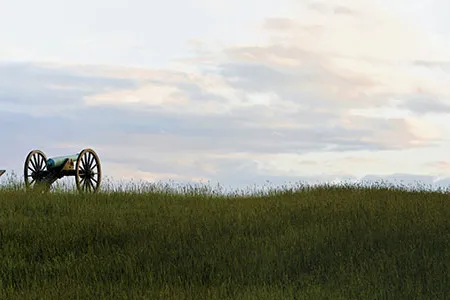 Scores of high-spirited civilians carried picnic baskets and champagne to the battlefield to watch what would turn out to be the first major land engagement of the Civil War. Shown here is the battlefield as it appears today.