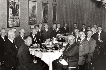 Restaurateur Johnny Kan in the center, 1965