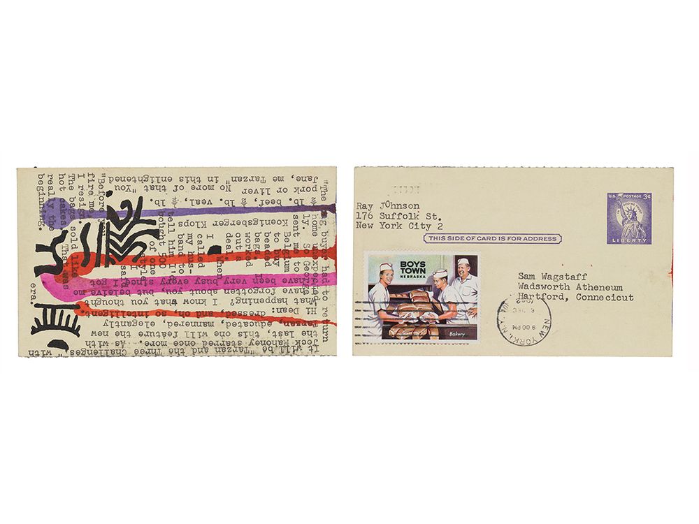 Ray Johnson mail art to Samuel J. Wagstaff, 1962. Samuel Wagstaff papers, 1932-1985. Archives of American Art, Smithsonian Institution.