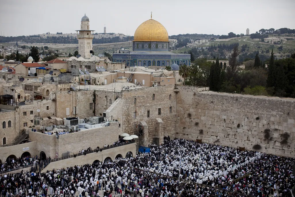 Thousands of Israelis attend the Annual Cohanim prayer, or Priest's blessing, for the Pesach (Passover) holiday, on April 21, 2011
